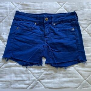 AE blue denim shorts
